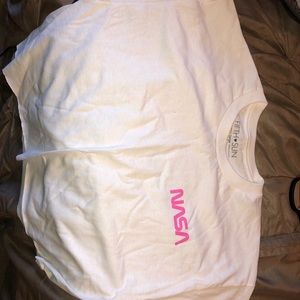 White nasa crop top